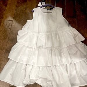 Bright white tiered dress